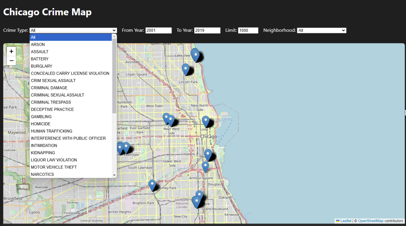 CitySafe: Crime Dashboard screenshot